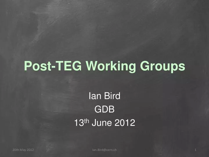 post teg working groups