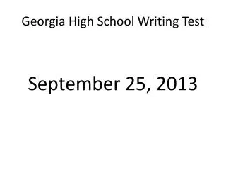 Georgia High School Writing Test