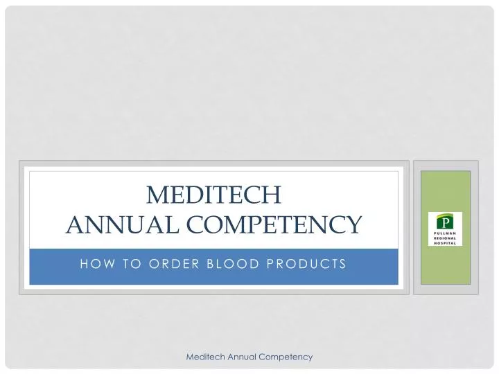 meditech annual competency