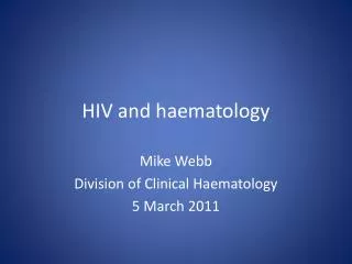 HIV and haematology