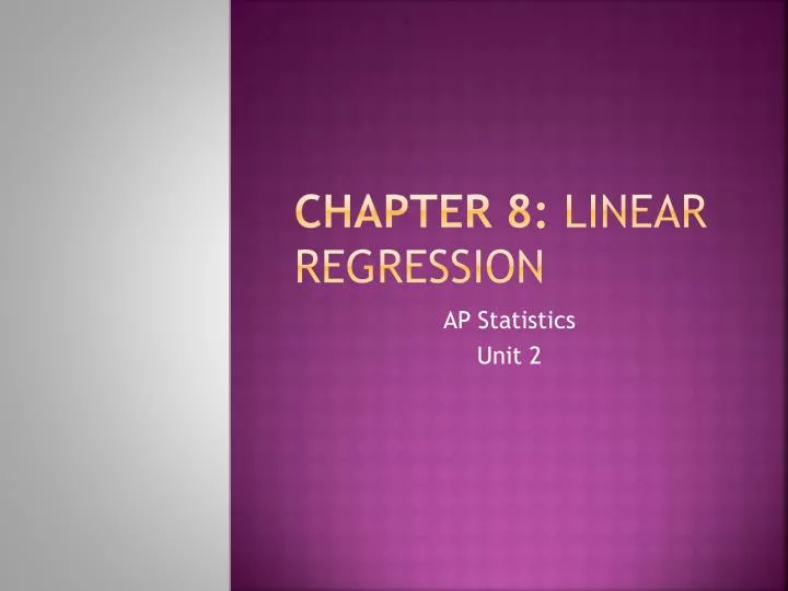 chapter 8 linear regression