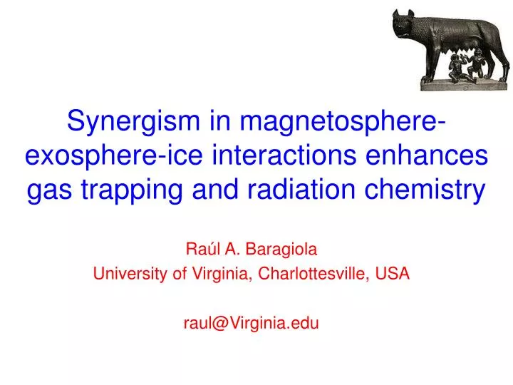 synergism in magnetosphere exosphere ice interactions enhances gas trapping and radiation chemistry