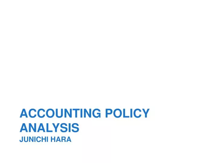 accounting policy analysis junichi hara