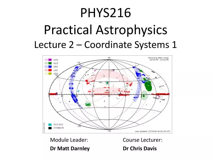 phys216 practical astrophysics lecture 2 coordinate systems 1