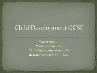 Child Development GCSE