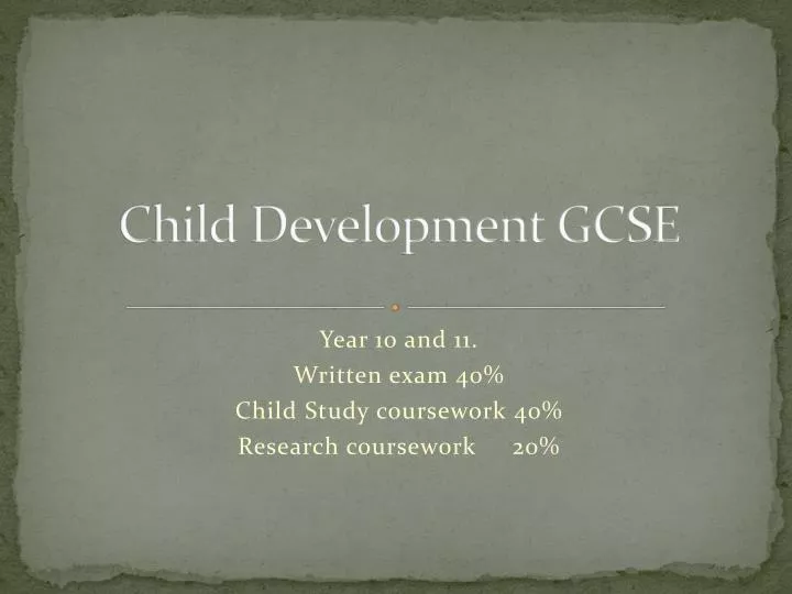 child development gcse