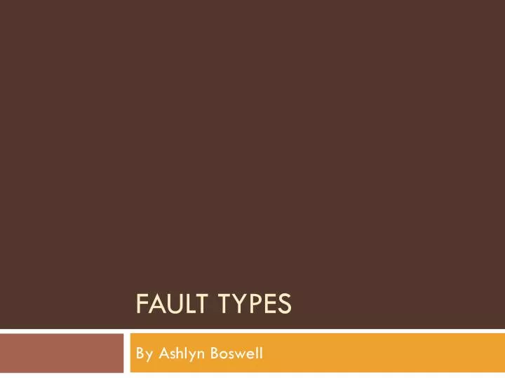 fault types