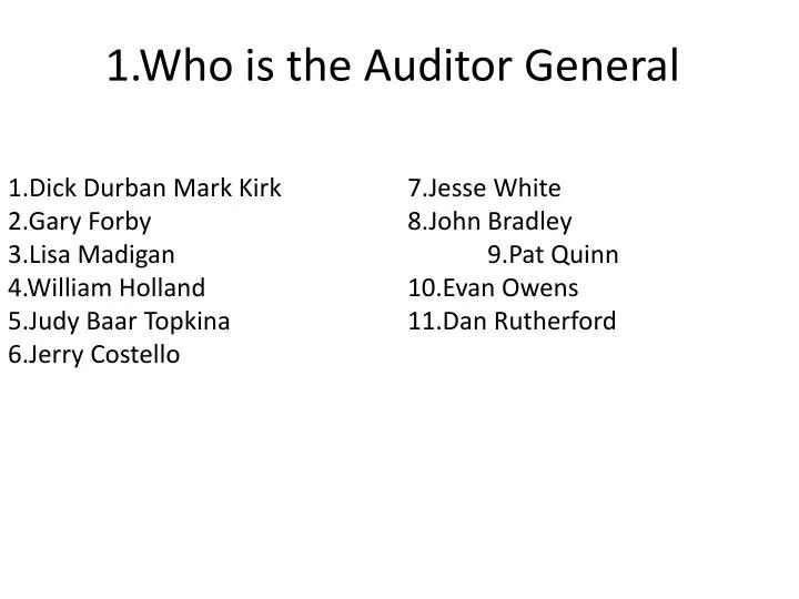 1 who is the auditor general