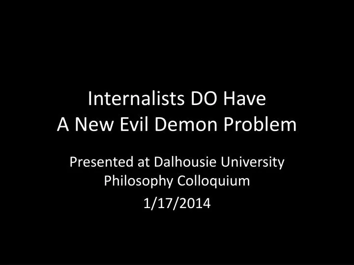 internalists do have a new evil demon problem