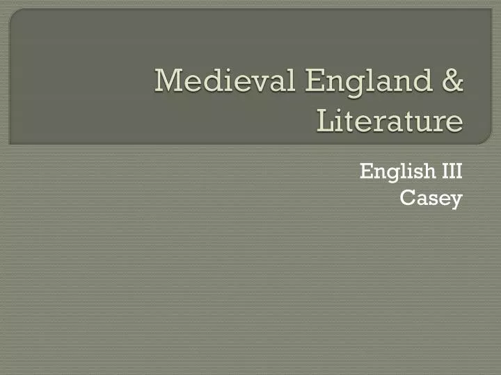 medieval england literature