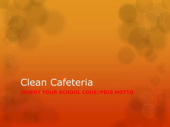 clean cafeteria