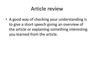 Article review