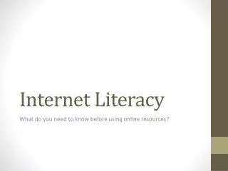 Internet Literacy