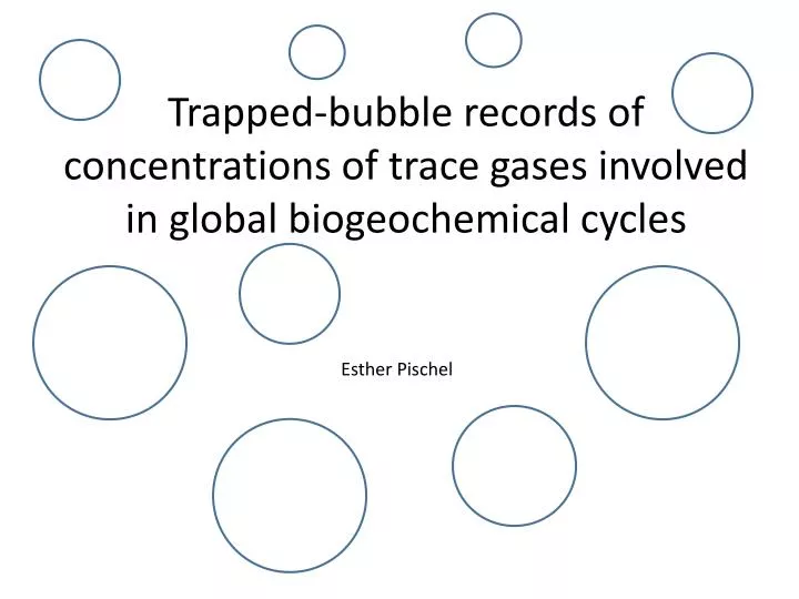 trapped bubble records of concentrations of trace gases involved in global biogeochemical cycles