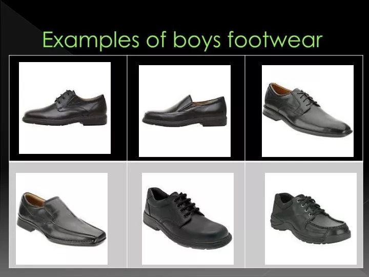 examples of boys footwear