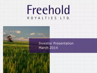 Investor Presentation March 2014