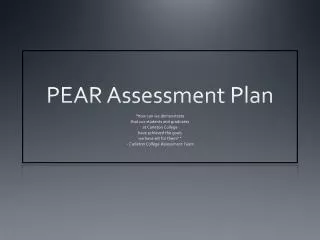 PEAR Assessment Plan