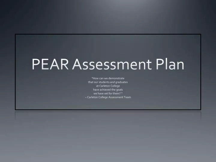 pear assessment plan