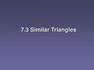 7 .3 Similar Triangles