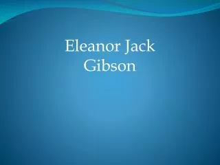 Eleanor Jack Gibson