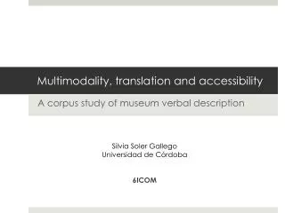 Multimodality , translation and accessibility