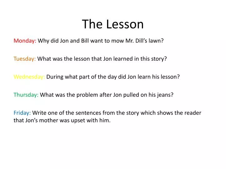 the lesson