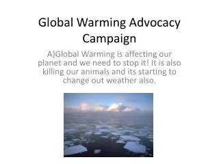 Global Warming Advocacy Campaign