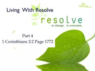 Living With Resolve