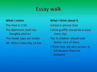 Essay walk
