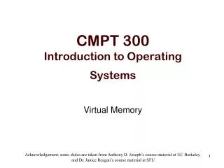 CMPT 300 Introduction to Operating Systems