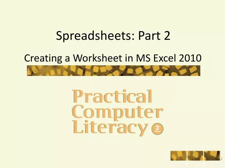 creating a worksheet in ms excel 2010