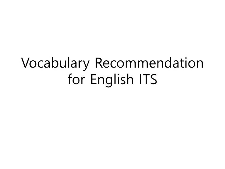 vocabulary recommendation for english its