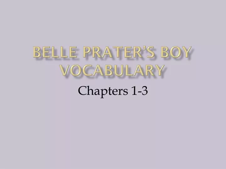belle prater s boy vocabulary