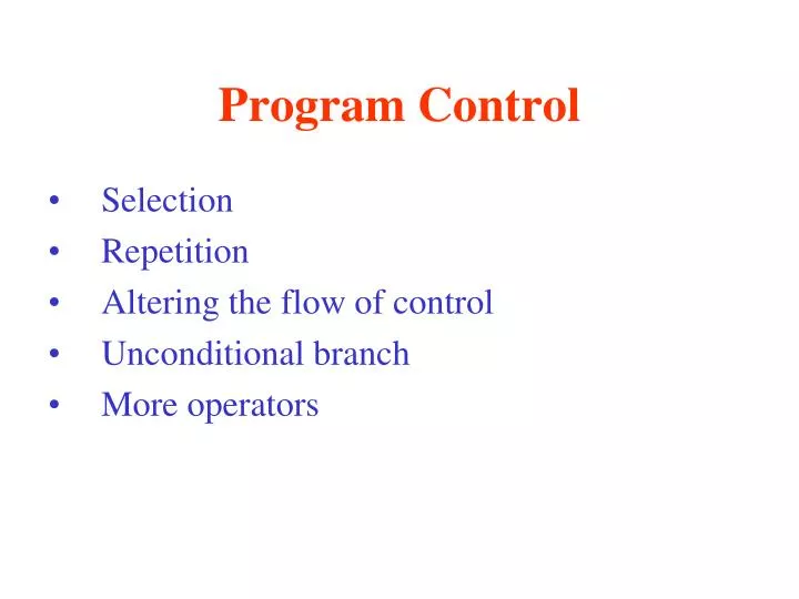 program control