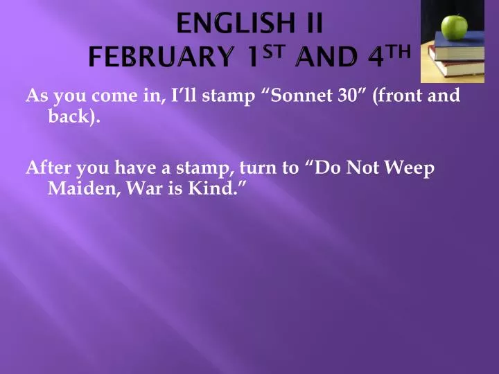 english ii february 1 st and 4 th