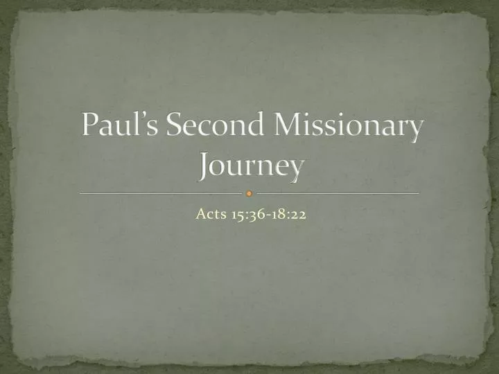 paul s second missionary journey