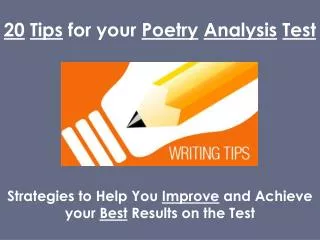 20 Tips for your Poetry Analysis Test