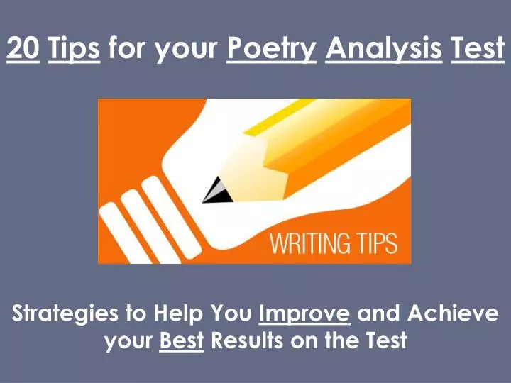 20 tips for your poetry analysis test