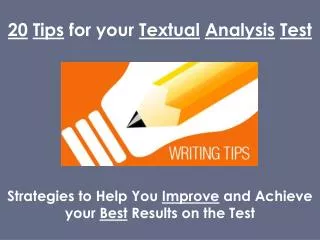 20 Tips for your Textual Analysis Test