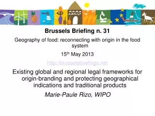 Brussels Briefing n. 31 Geography of food: reconnecting with origin in the food system