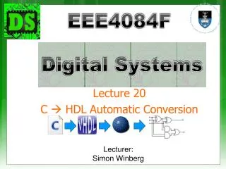 Lecture 20 C ? HDL Automatic Conversion