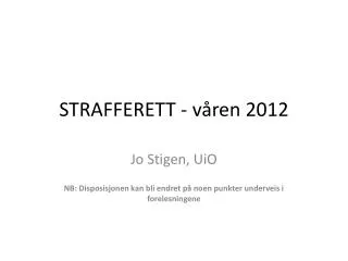 strafferett v ren 2012