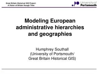 Modeling European administrative hierarchies and geographies
