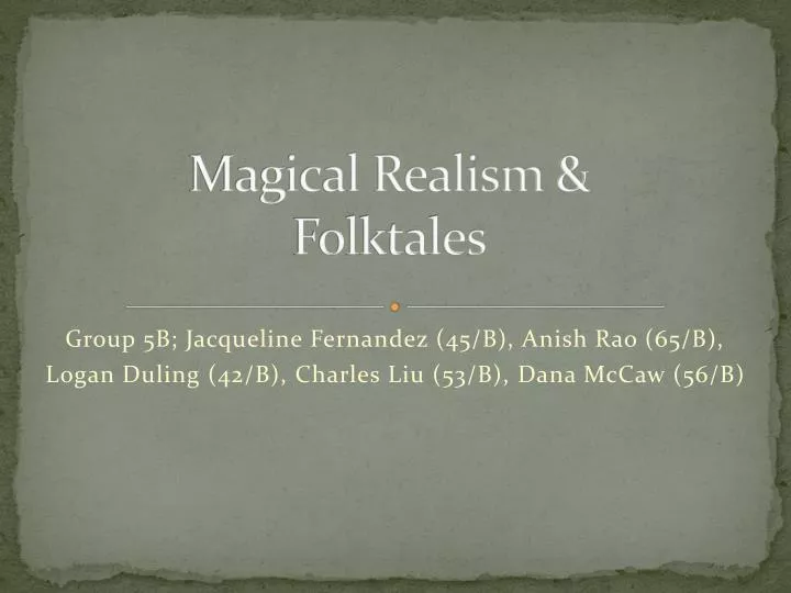 magical realism folktales
