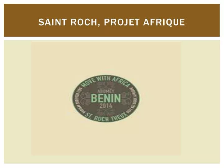 saint roch projet afrique