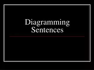 Diagramming Sentences
