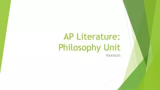 AP Literature: Philosophy Unit