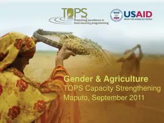 Gender &amp; Agriculture TOPS Capacity Strengthening Maputo, September 2011