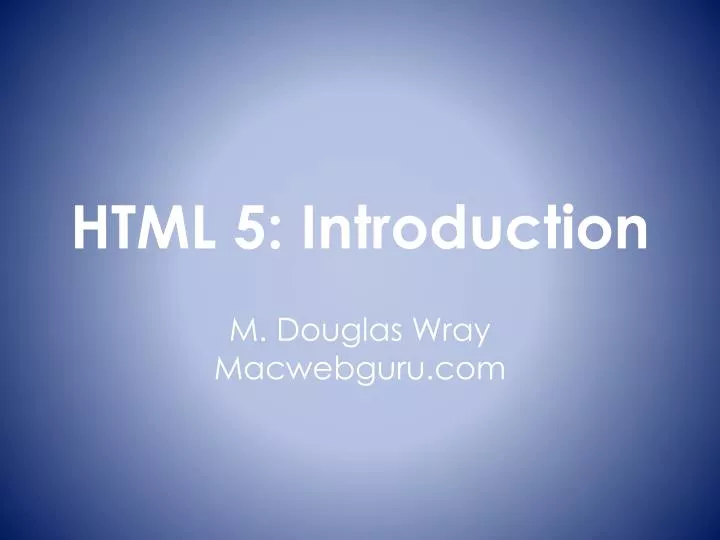 html 5 introduction