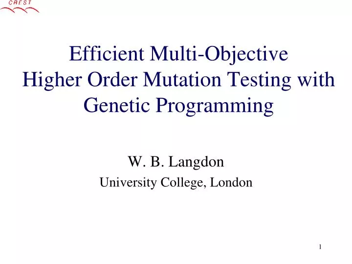 efficient multi objective higher order mutation testing with genetic programming